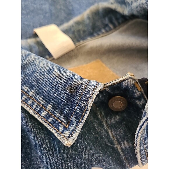 Rare Vtg Gap Denim Jacket Mens XL Zip Button Trucker Cotton Grunge Biker Retro - Picture 11 of 11